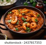 Prawn Madras, a vibrant and flavorful South Indian dish, showcases succulent prawns cooked in a rich, spicy curry infused with a blend of aromatic spices. This traditional delicacy