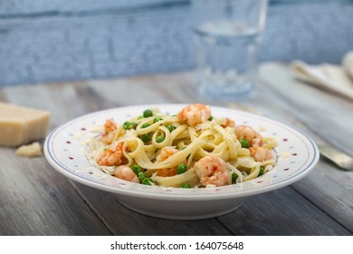 Prawn And Peas Linguine