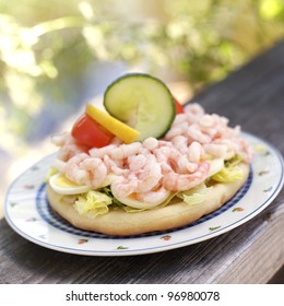 Prawn Sandwich On A Plate Outdoor