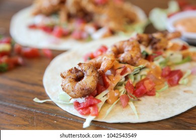 Prawn Shrimp Taco Closeup