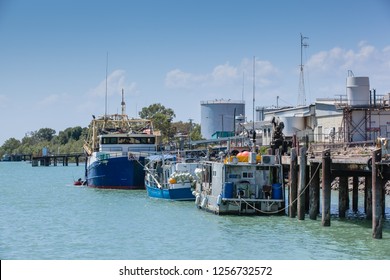 Prawn Trawler And Fishing Vessels On The Wharf At Karumba, North Queensland, Australia