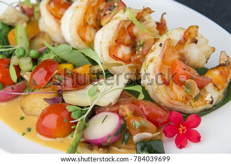 Prawn with vegetable