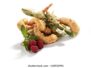 Prawns And Asparagus Tempura