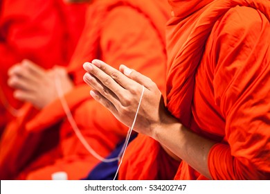pray of monks of buddhist in Thailand