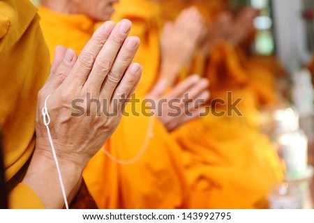 pray, the monks and religious rituals in thai ceremony