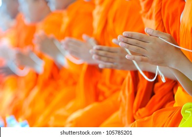 pray, Put the palms of the hands together in salute , monks,  thailand