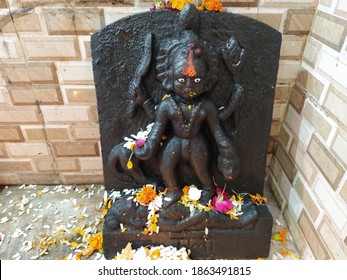 Prayagraj, Uttar Pradesh India- November 21 2020: The Dark Idol Of The Hindu Tantric Goddess For Black Magic.