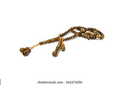 prayer beads with white background