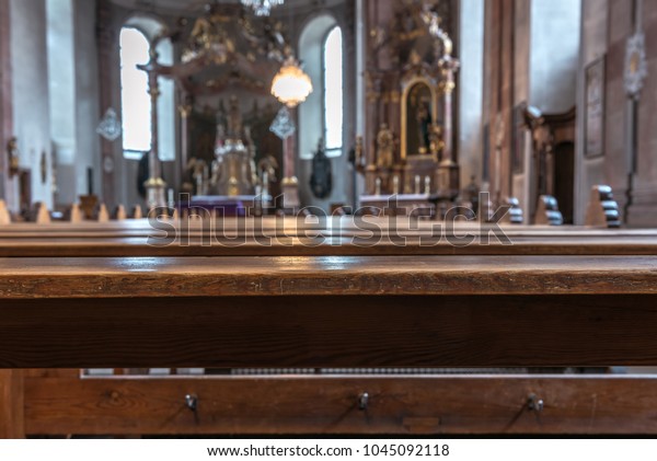 Prayer Bench Church Focus On Hand Stock Photo Edit Now 1045092118