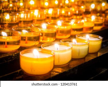 Prayer Candles At A Church In Rome