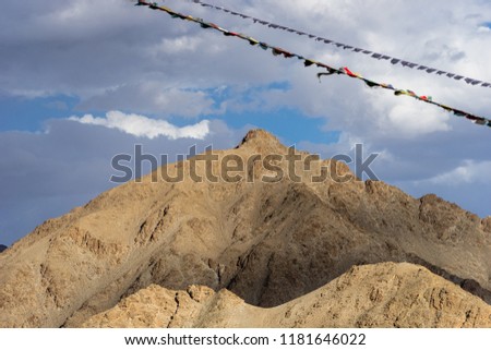 Similar – buddhistische banner auf dem badainsee miao, china