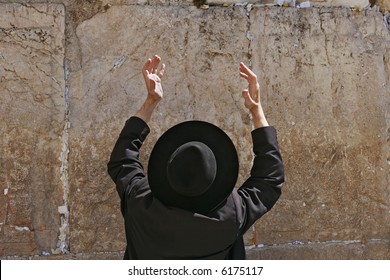 Prayer Of Jews In Western Wall.