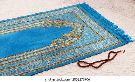 Prayer Rug And Rosary Used For Worship In Islam,