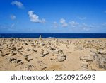 Prayer stone stacks on the beach of Bushiribana Gold Smelter Aruba