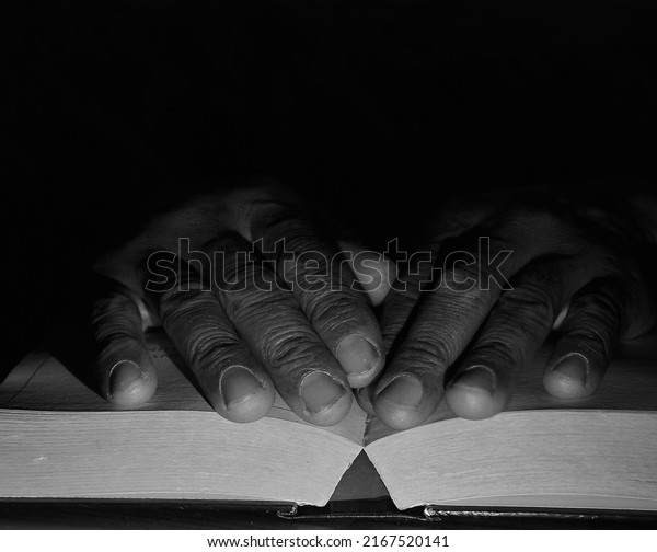 Praying God Hand On Bible Black Stock Photo 2167520141 | Shutterstock