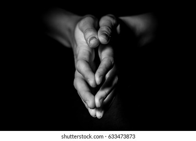 Black And White Praying Hands