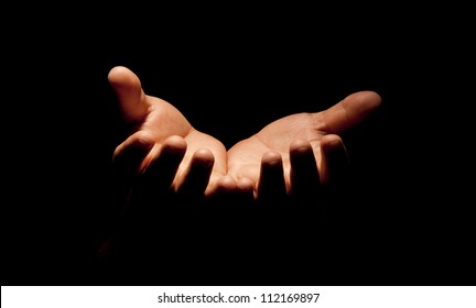 Praying Hands in black background - Shutterstock ID 112169897