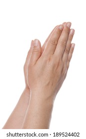 Praying Hands Isolated On White Background