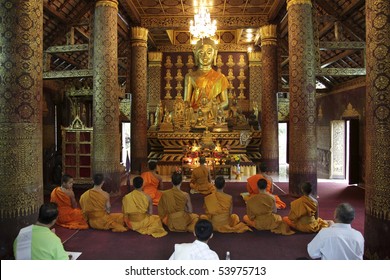 Praying Monks, Luang Prabang, Laos