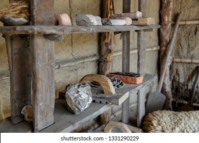 Pre Historic Farming Tools. Tools Used By Primitive Man During The Stone Age For Farming