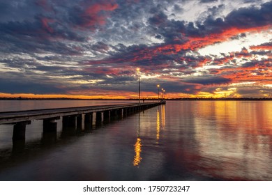 Pre Storm, Calm Night Sunset At Como, Perth