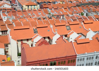 Pre War Shop Houses With Red Roof Tiles - Shutterstock ID 146501603
