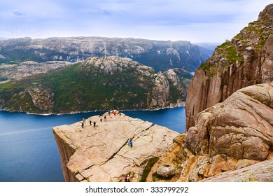 Preachers Pulpit Rock in fjord Lysefjord - Norway - nature and travel background - Shutterstock ID 333799292