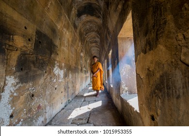 Preah Vihear Temple With Monk