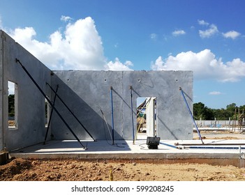 Precast Concrete Wall Installation