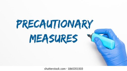 Precautionary Measures Inscription On White Background. Prevention