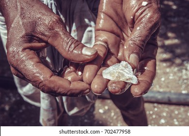 Precious Raw Gem Moonstone Stones, Mine In South West Of Sri Lanka - Stock