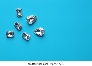 Precious Stones For Jewellery On Color Background