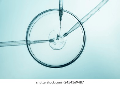 A precise moment in in vitro fertilization process captured.