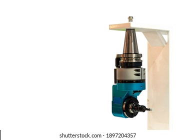 precision automatic quick and rotatable collect tool angle Holder head and high speed steel end mill cutting tool  for cnc milling machining center in industrial work isolated  with clipping path - Powered by Shutterstock - Get 15% off with code: PIKWIZARD15