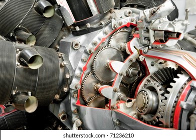 Precision Mechanics Inside A Vintage Aircraft Engine