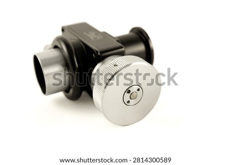 Precision microscope eyepiece with micrometer adjustment for optical measurement, microscopy calibration and laboratory inspection.
