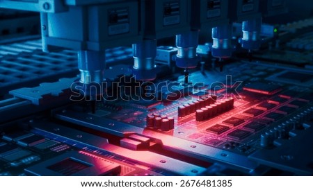 Precision Robotics Execute Automated Circuit Placement, Semiconductor Production With Advanced Technology, High-performance and Reliability in Electronic Devices, Microchip Alignment and Integration