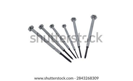 Precision screwdriver set mini micro repair tools for electronics isolated on white background.