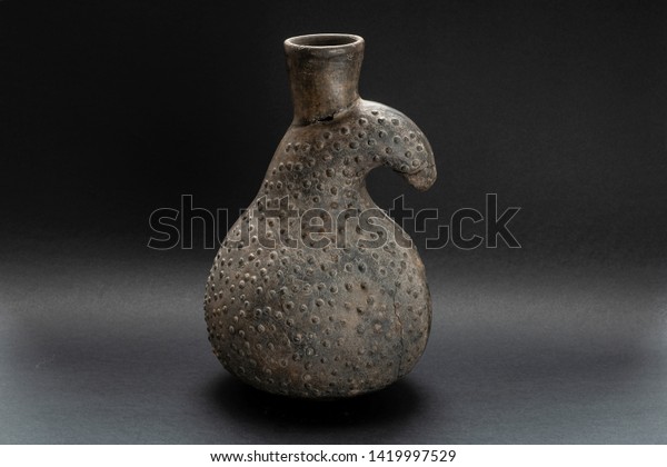 Precolumbian Ceramic Vessel Called Huaco Unidentified Stock Photo