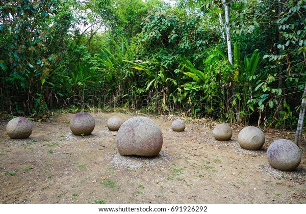 Precolumbian Chiefdom Settlements Stone Spheres Costa Stock Photo (Edit ...