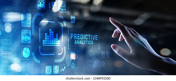 Predictive analytics Big Data analysis Business intelligence internet and modern technology concept on virtual screen. - Shutterstock ID 1348992500