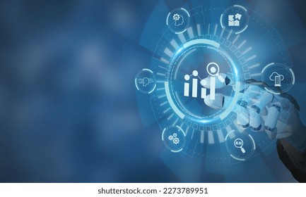 Predictive analytics, data visualization,   business forecasting concept. Data analytics for continuous improvement and business development. Predictions about future outcomes and performance. - Shutterstock ID 2273789951