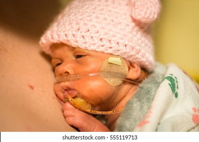 Preemie Baby Girl Gets Some Skin To Skin With Her Dad In The Nicu