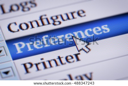 Preferences. My own design of program menu.