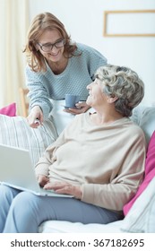 Prefessional Carer Talking Her Elderly Patient Stock Photo 367182695 ...