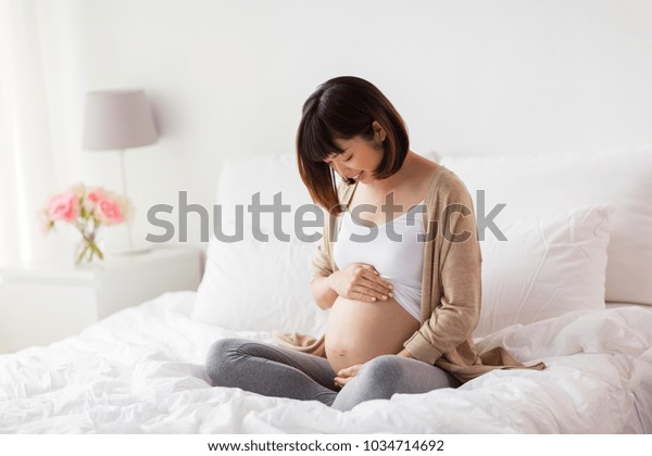 Pregnancy People Maternity Concept Happy Pregnant Stock Photo