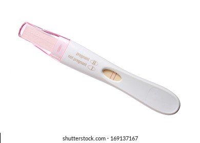pregnancy test isolated on white background. positive