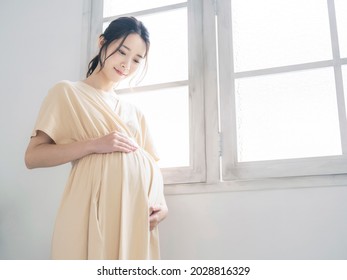 Pregnant Asian Woman Concept. Maternity Photography.