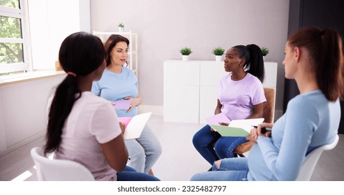 Pregnant Expecting Women Group Class. Pregnancy And Maternity - Powered by Shutterstock