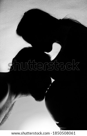 Similar – Image, Stock Photo Kiss. Joy Face Human being